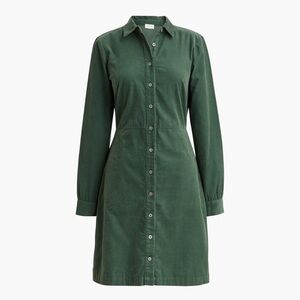 J Crew long-sleeve button-up corduroy mini dress